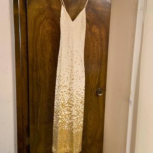 Beautiful white and gold sequin dress